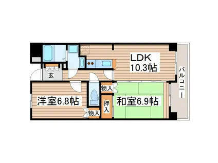 グラン・ヴェルディ(2LDK/10階)の間取り写真