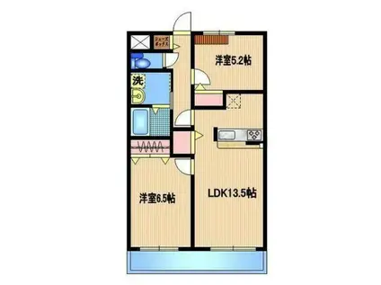 フォンス大門(2LDK/1階)の間取り写真