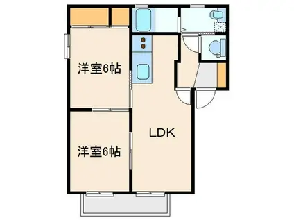 パルテールB(2LDK/1階)の間取り写真