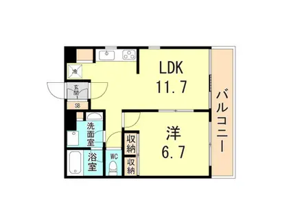 LEGALAND甲南山手(1LDK/2階)の間取り写真