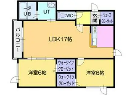 スピカ・トゥインクル(2LDK/2階)の間取り写真