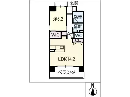グランヴェルデ高岳(1LDK/3階)の間取り写真
