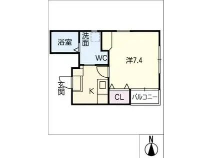 宮東フェスタスクエア(1K/1階)の間取り写真