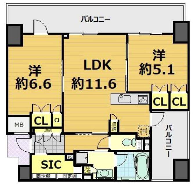 宮益坂ビルディング ザ・渋谷レジデンス(2LDK/8階)の間取り写真