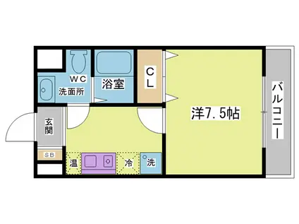 プロムナード名谷(1K/2階)の間取り写真