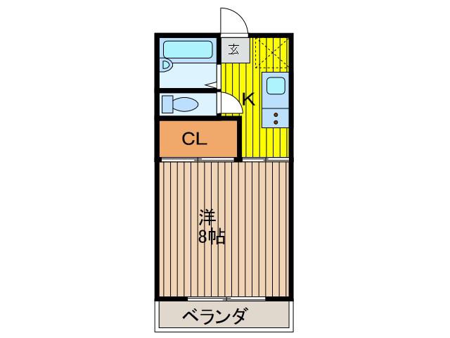 ハイツ伊藤(1K/3階)の間取り写真