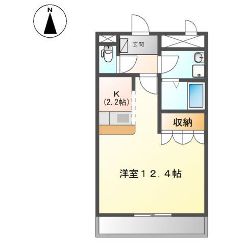 メルヴェール(1K/2階)の間取り写真