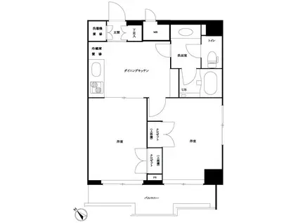 ルーブル神宮前(2DK/7階)の間取り写真