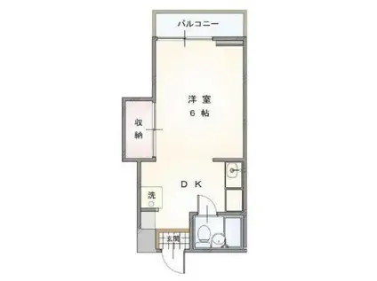 第2西山ハイツ(ワンルーム/2階)の間取り写真