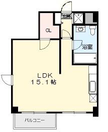 ASレジデンス材木町(1LDK/6階)の間取り写真