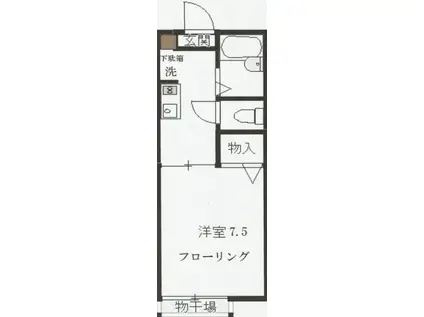 メゾン千川上水(1K/1階)の間取り写真