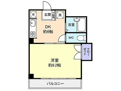 ファヴォーレ(1DK/2階)の間取り写真