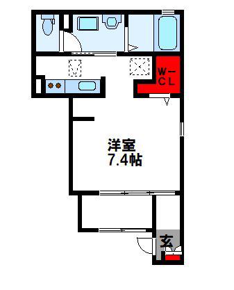 COWBELL COURT(ワンルーム/1階)の間取り写真
