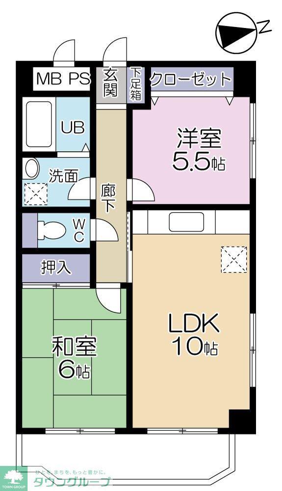 第2宝田ビル(2LDK/4階)の間取り写真