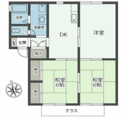 ガーデンパレス(3DK/2階)の間取り写真