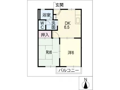 コーポ神明西(2DK/1階)の間取り写真