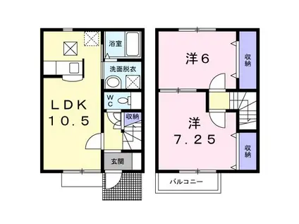 ハイム SWEETPEA 1号館(2LDK/1階)の間取り写真