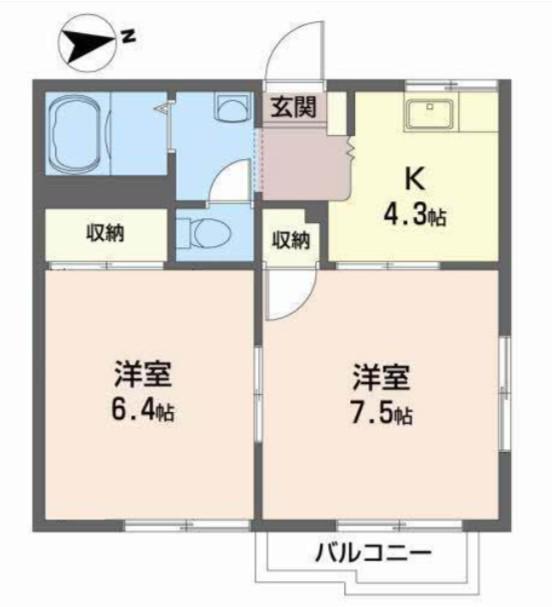 グリーンパークヒロミ(2K/2階)の間取り写真