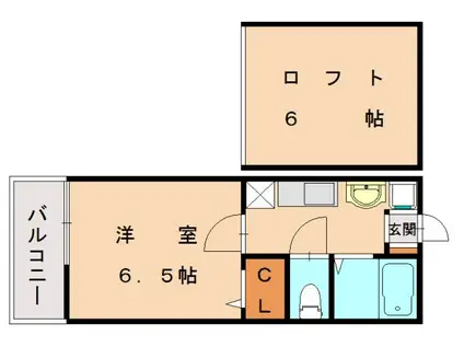 アドフラッツ和白東(1K/1階)の間取り写真