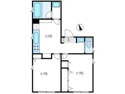 GRAND ウエスト(2DK/4階)の間取り写真