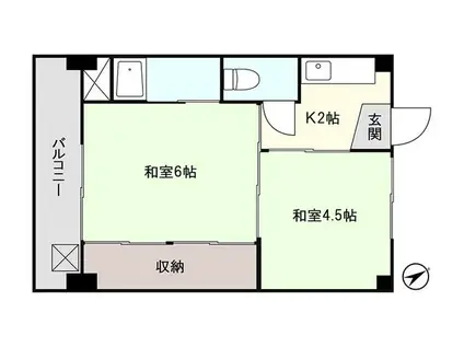 アシスト上越マンションI(2K/5階)の間取り写真