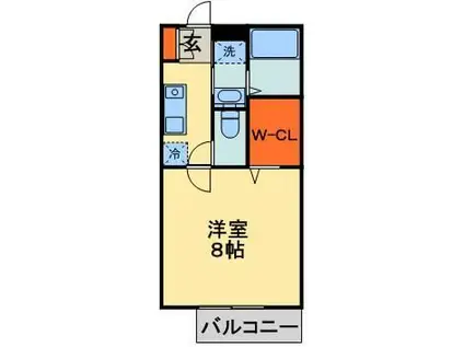 ピアパレスワン(1K/2階)の間取り写真