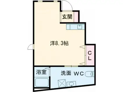 ハートフルMIWA(ワンルーム/1階)の間取り写真