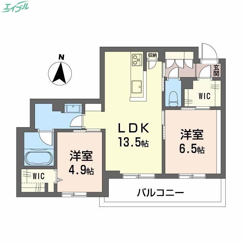 レーベンエイトII(2LDK/3階)の間取り写真