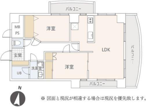 V.I.P.ROYAL氷川台(2LDK/4階)の間取り写真