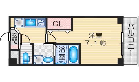 AILE南茨木(1K/1階)の間取り写真