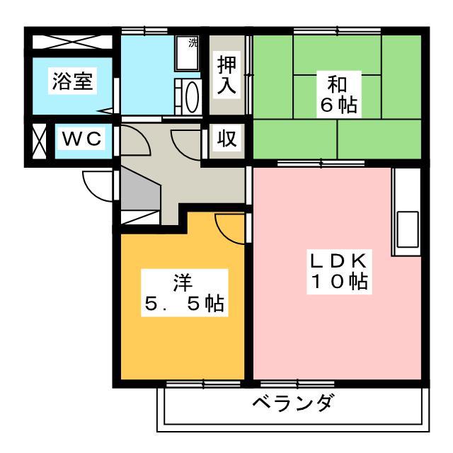 RESIDENCE筒井(2LDK/1階)の間取り写真