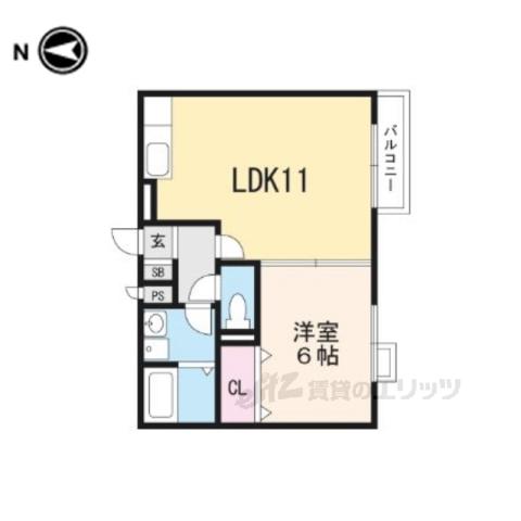セジュールプラム(1LDK/1階)の間取り写真