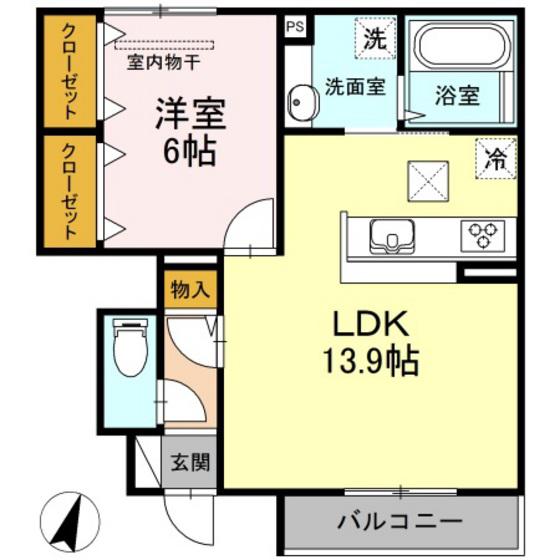 プレミール(1LDK/1階)の間取り写真