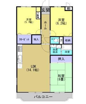 サンテミリオン山下(3LDK/3階)の間取り写真