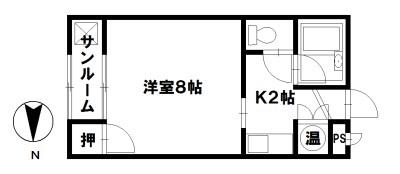 アイビーハイツ(1K/2階)の間取り写真
