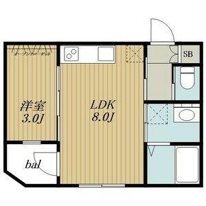 HMT東岡崎(1LDK/2階)の間取り写真