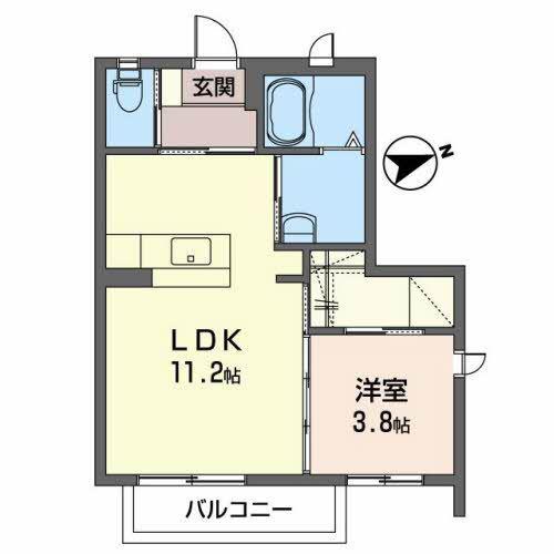 サン レジデンス(1LDK/2階)の間取り写真