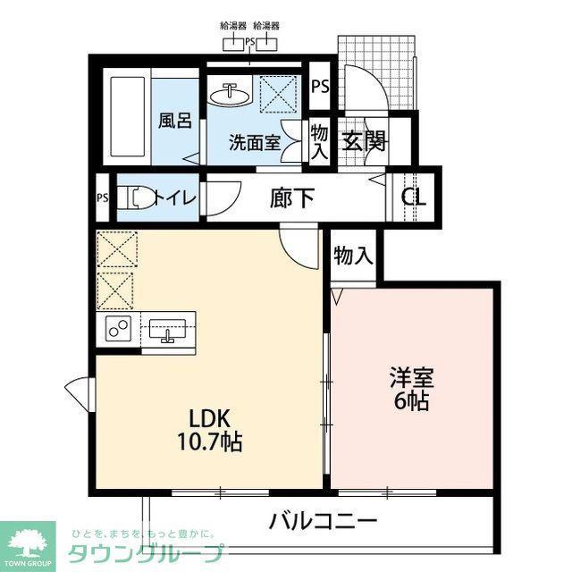 MEMORY COURT(1LDK/1階)の間取り写真