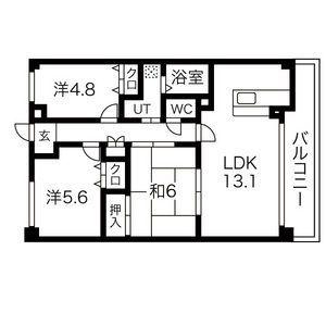 フィオーレ観月(3LDK/1階)の間取り写真