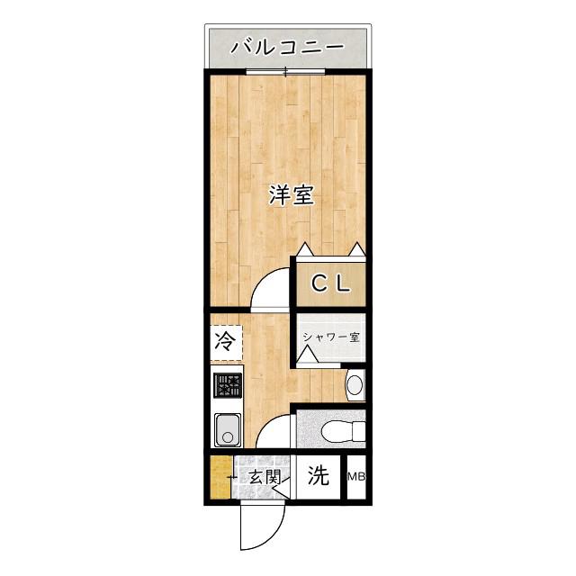 ディアフォーレスト(1K/3階)の間取り写真