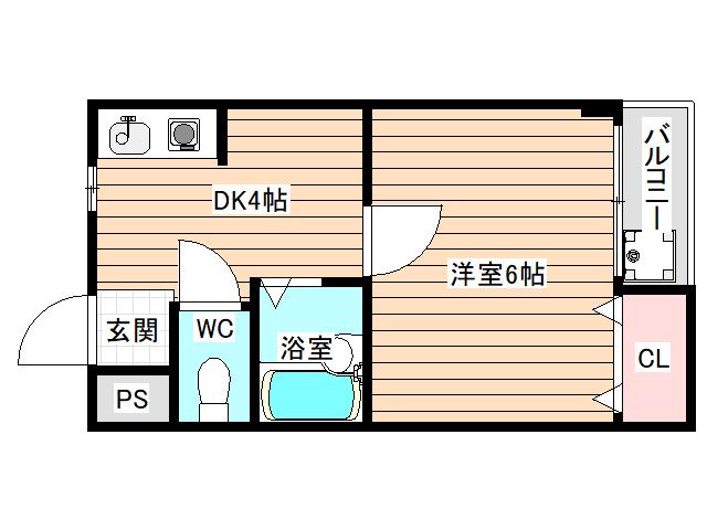 日伸第3マンション(1K/5階)の間取り写真