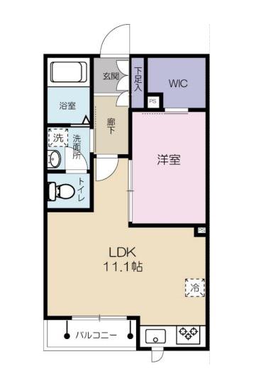 レジデンシア ド リオ(1LDK/3階)の間取り写真