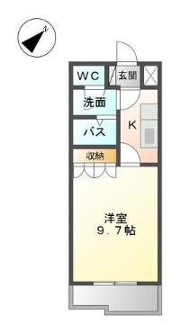 グローリアス行橋III(1K/2階)の間取り写真