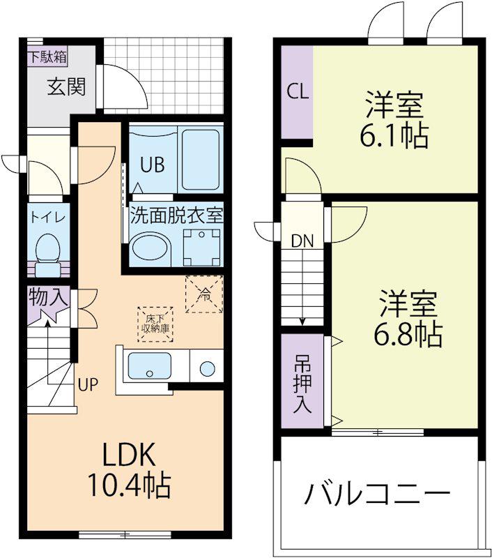 メゾン・ド・パティオ(2LDK/1階)の間取り写真