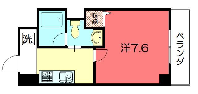 CASA CALIENTE(1K/1階)の間取り写真