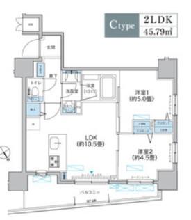 MITRIYOTSUYA マイトリィ四谷(2LDK/4階)の間取り写真