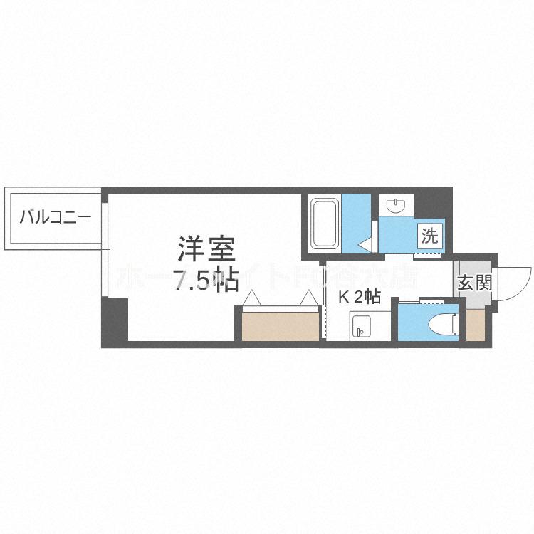 GRAND-K靭公園(1K/10階)の間取り写真