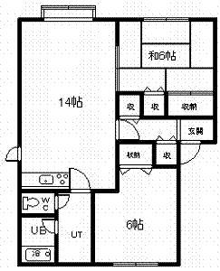 シャルマンプレース(2LDK/2階)の間取り写真