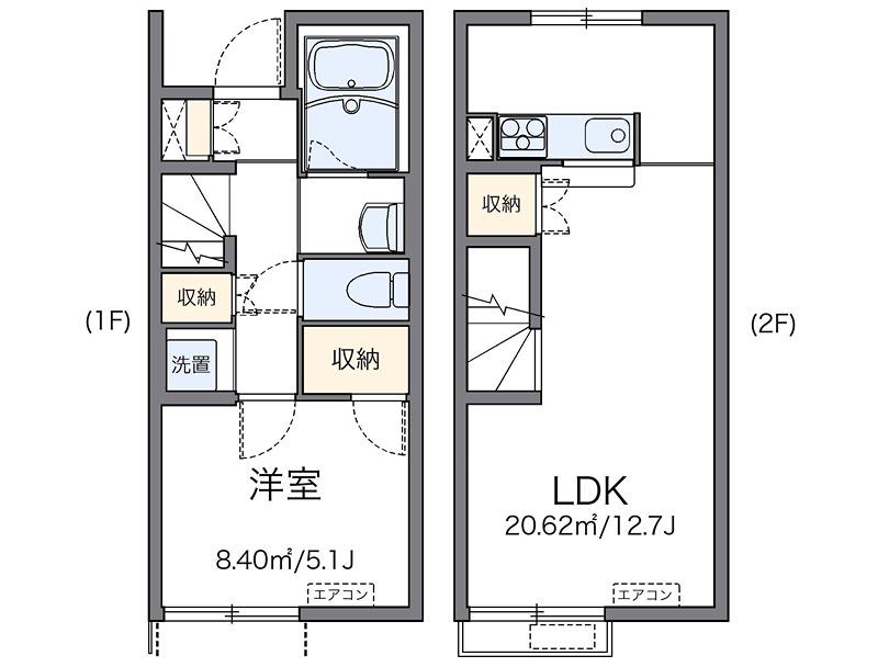 ソレイユ岡本(1LDK/1階)の間取り写真