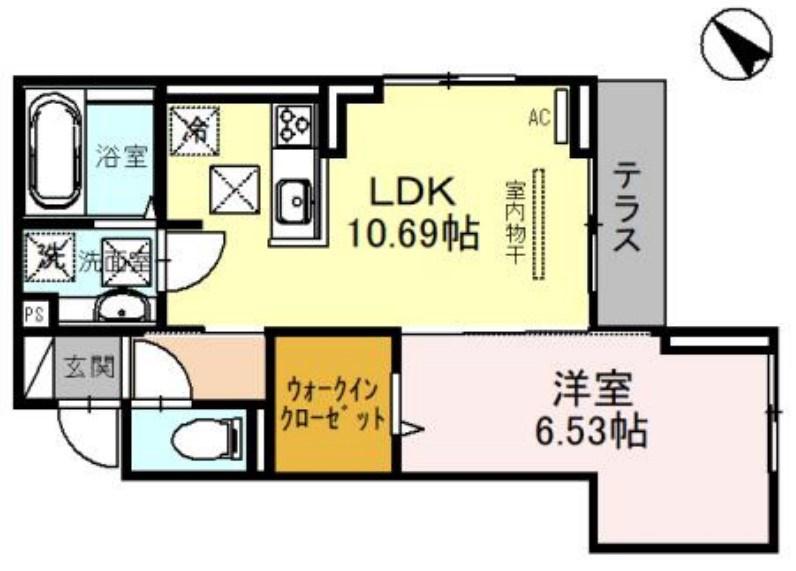 ボナールゲート(1LDK/1階)の間取り写真